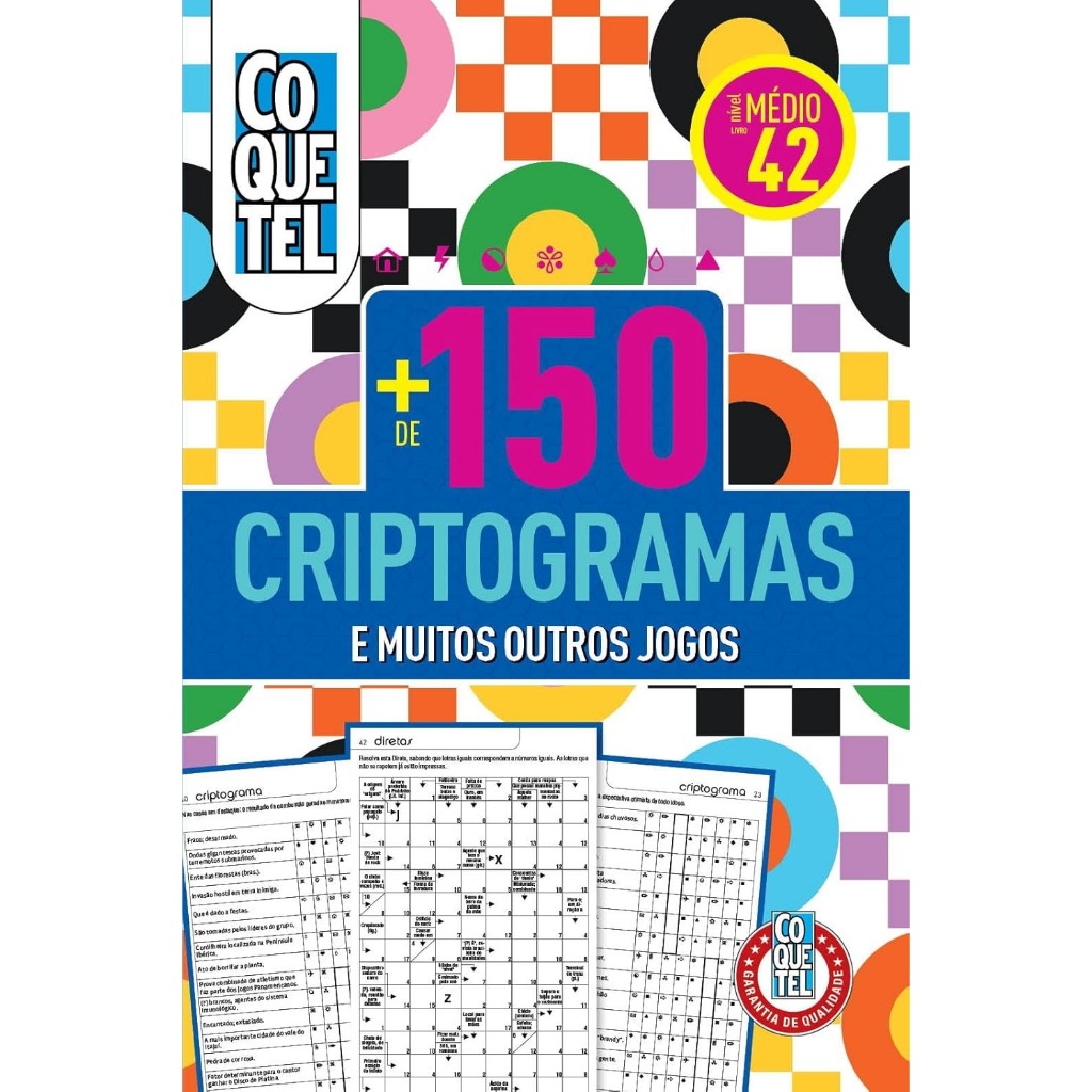 Super Livro Coquetel + De 150 Criptograma E Outros Jogos - Nível Médio