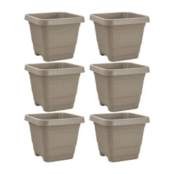 Kit 6 Vaso XG Quadrado 59 L em Plástico para Planta Grande Jardim Quintal Varanda e Decoração Externa