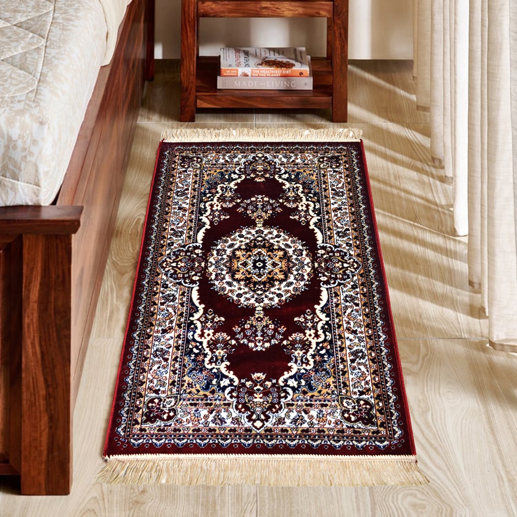 Tapete Macio Belga Indiano 100x50 Cm Persa Carpete Estampado Sem Pelo Jazmini Antiderrapante Sala Quarto Entrada