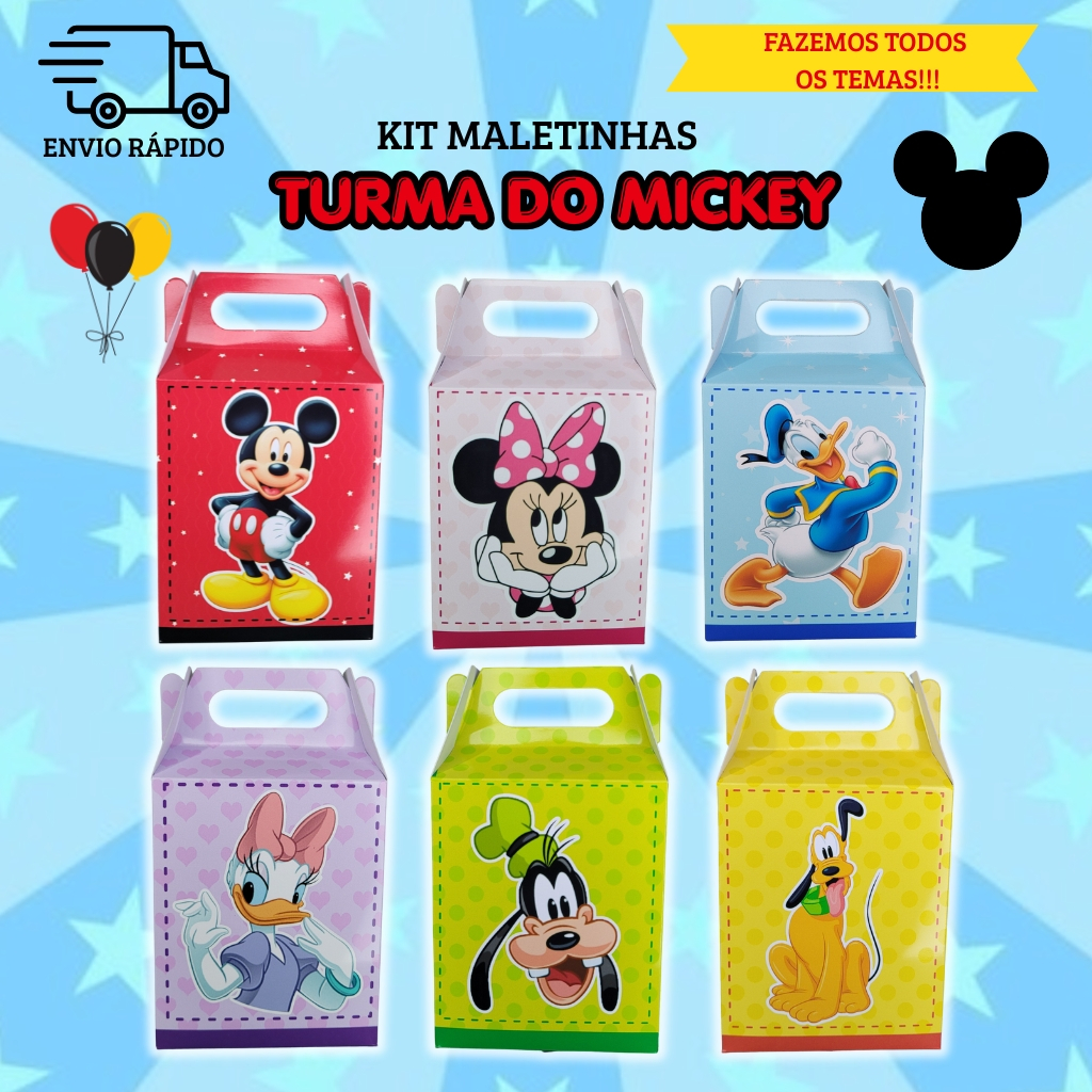 Caixinha Maletinha Personalizada - TURMA DO MICKEY - Lembrancinha Pegue e Monte - Fazemos qualquer tema
