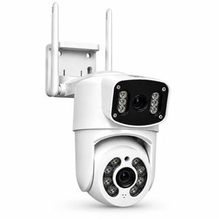 Câmera de Segurança Lente Dupla IP WiFi 360 HD Visão Noturna Detecção de Movimento Áudio Bidirecional