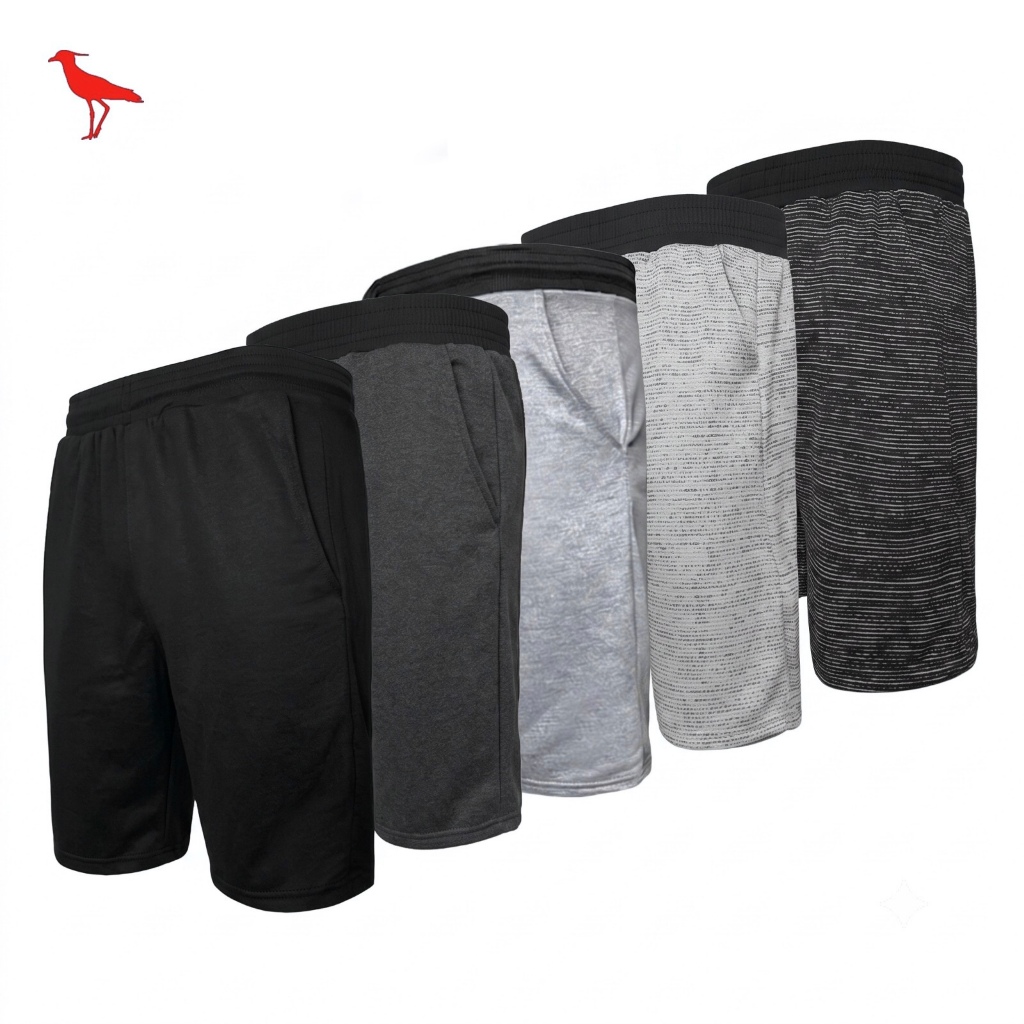 Imagem Kit 5 Bermudas Moletom Masculina Cores Sortidas