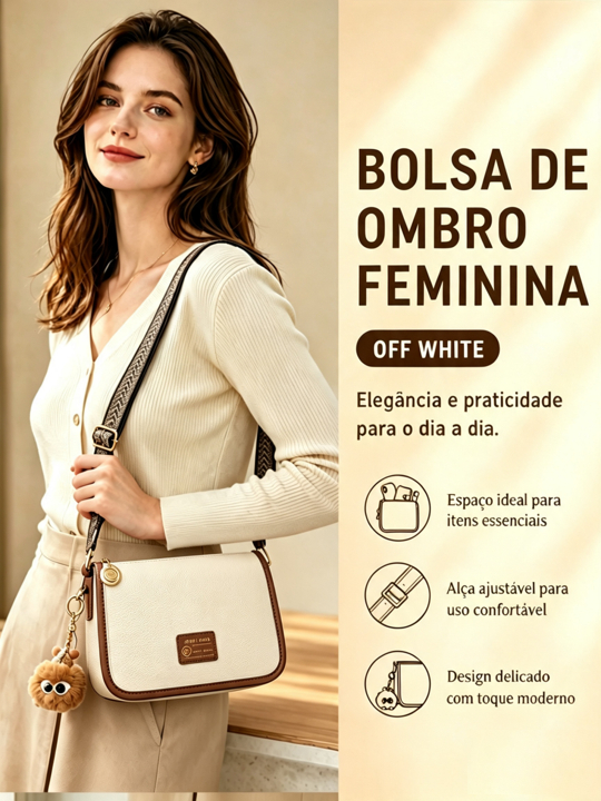 TOMI MITO Bolsa Feminina com Alça Lateral Transversal de Ombro de Couro PU T304