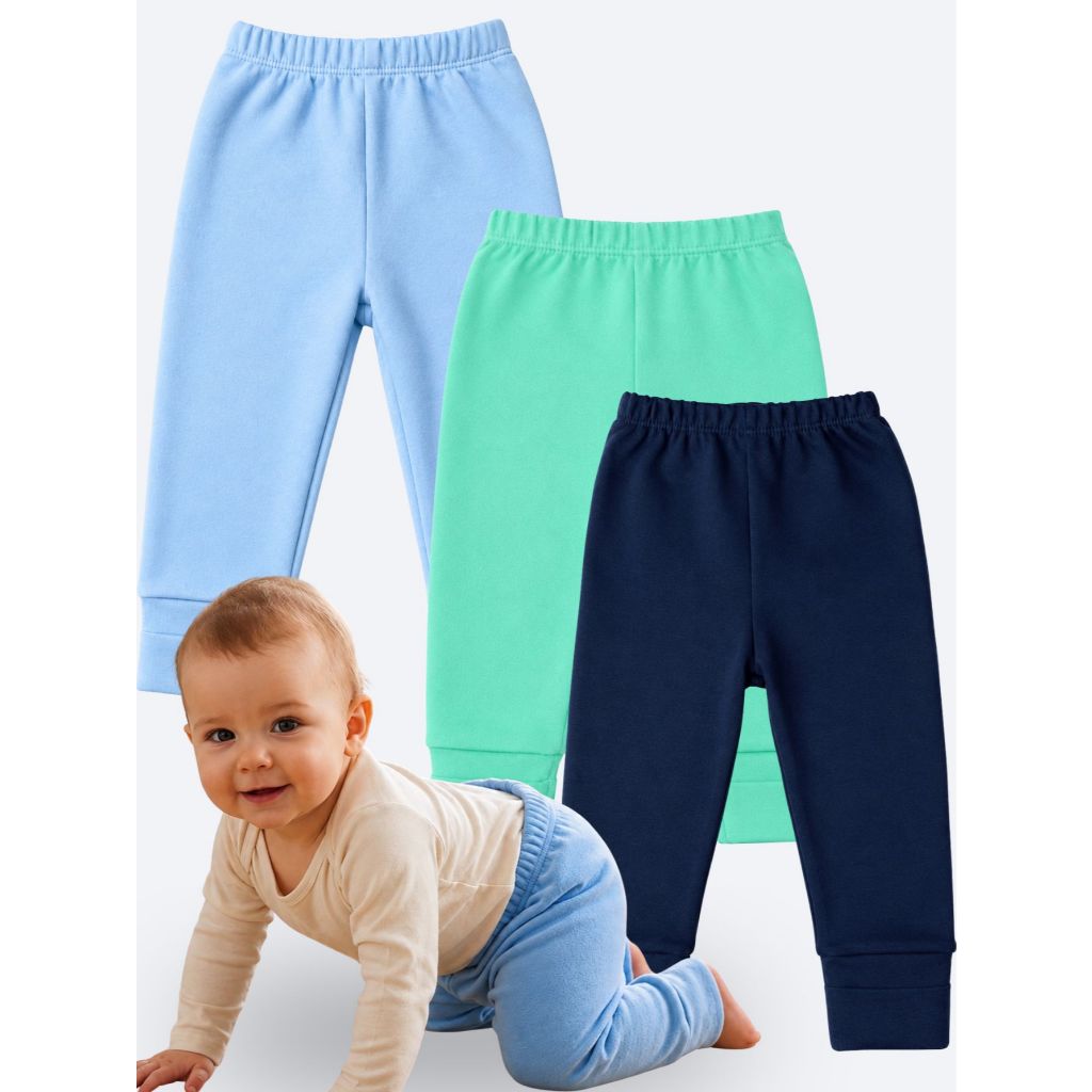 Kit 03 mijao de bebê recém nascido menino menina calça  romper 100% Algodão