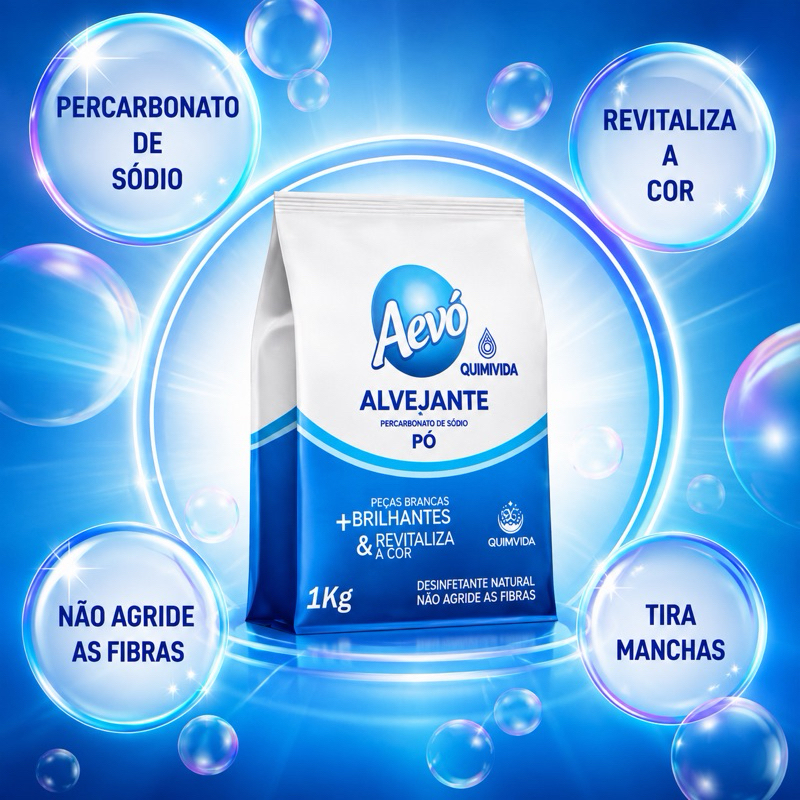 Percabonato de sódio 100% Alvejante Puro Tira Manchas de Roupas Branca e Coloridas 1kg sem cloro
