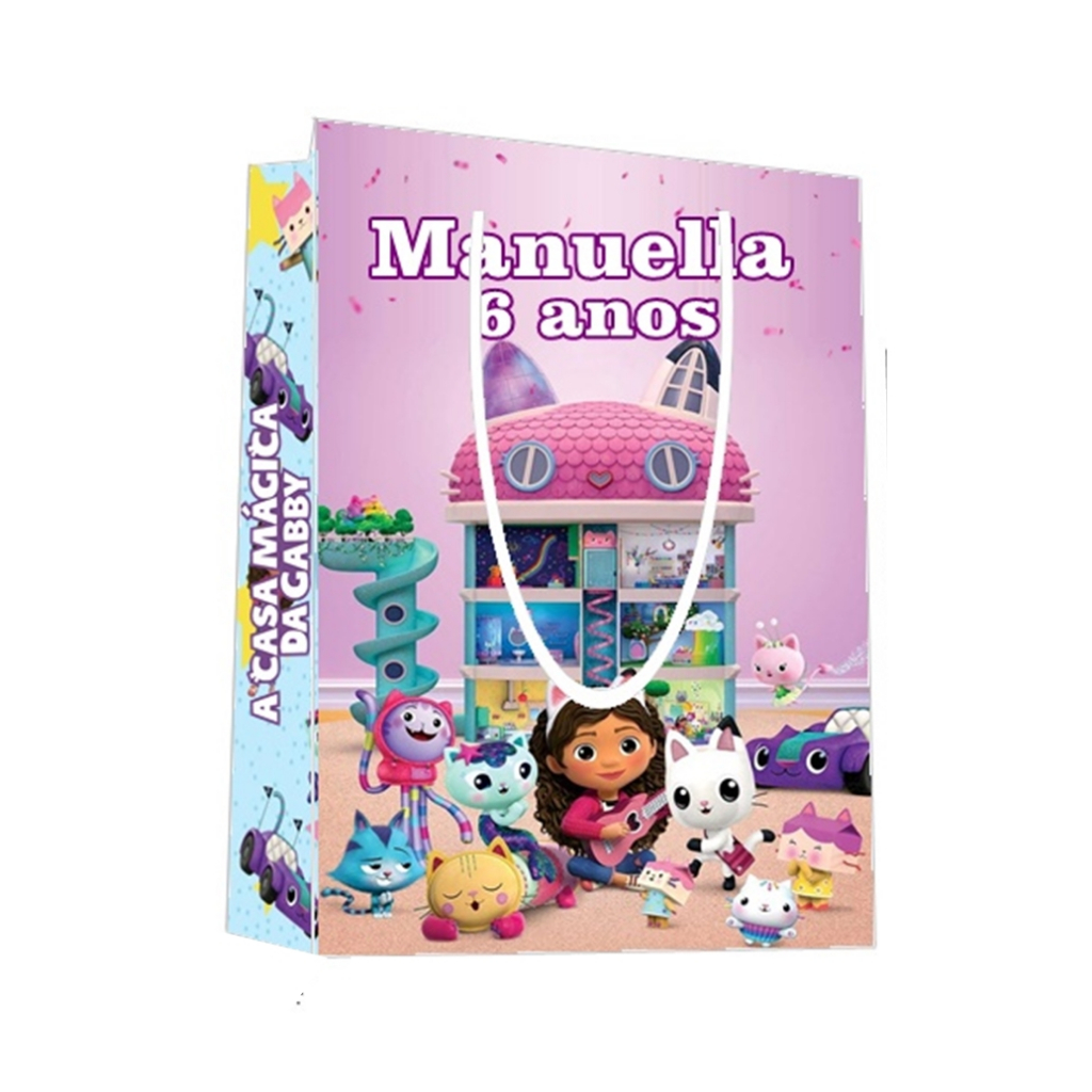 Sacolinha A Casa Mágica da Gabby Personalizada para Aniversário/ Lembrancinha Festa Infantil / Qualquer nome e idade