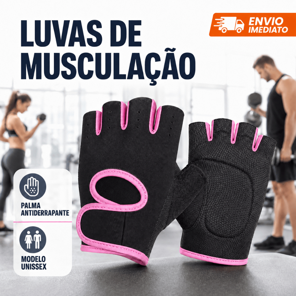 Luva Musculação Antiderrapante Unissex