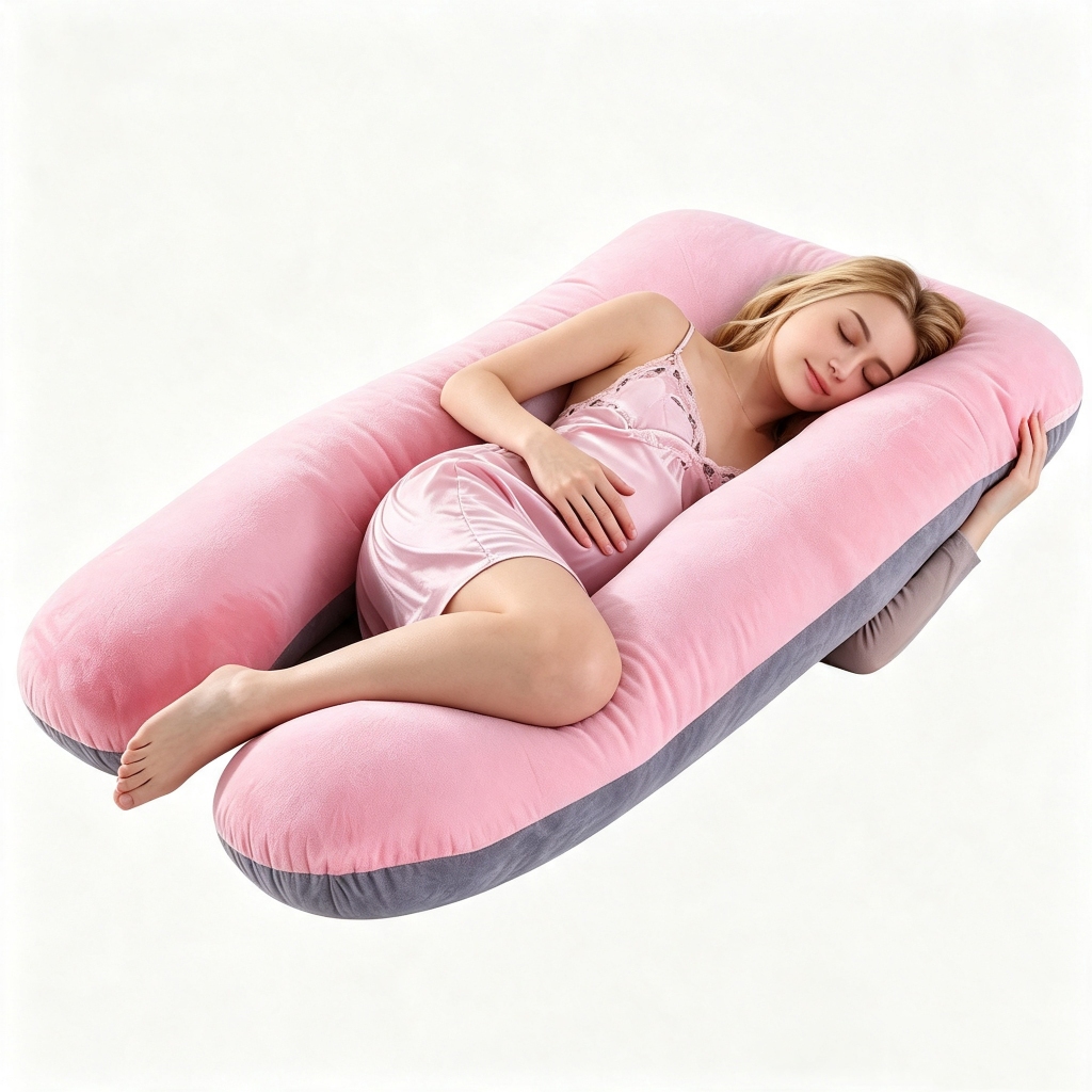 Travesseiro em U LarBom 130x70cm Almofada de Corpo para Grávida Ergonômica