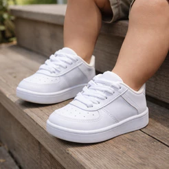 Tênis Branco Infantil Baby Confortável e Prático Ideal para o Dia a Dia Macio e Seguro Do 18-33