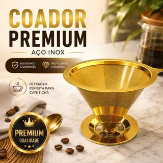 Filtro De Café Coador Inox 304(103) Grande Reutilizável Pour Over