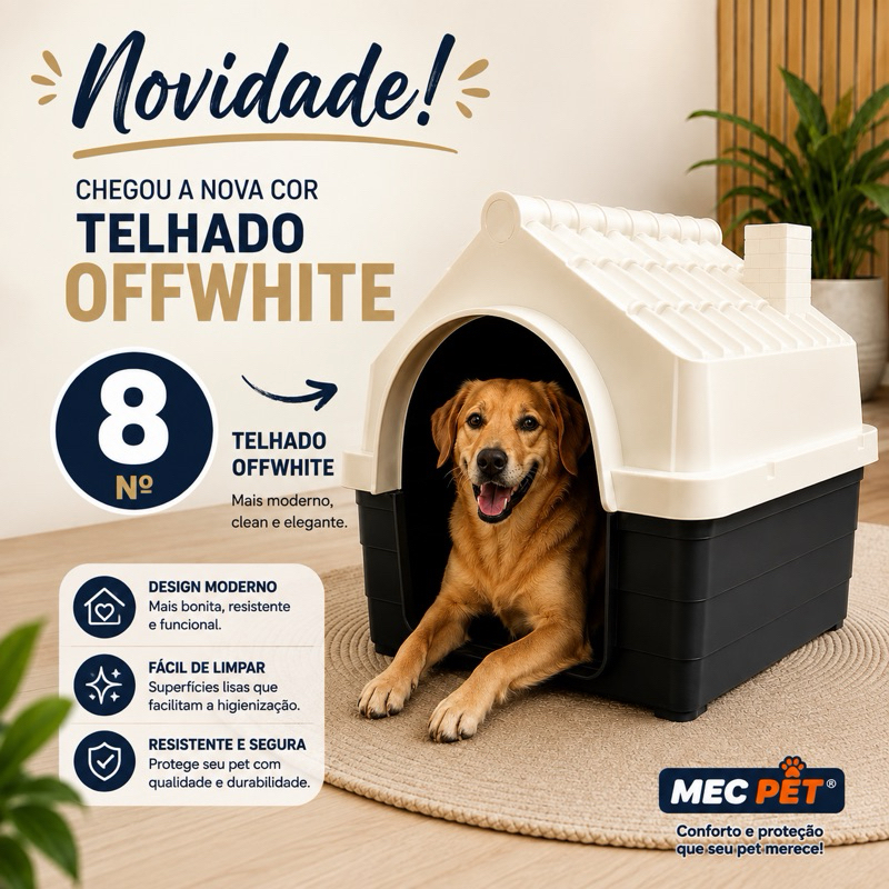 Casa Casinha Plástica Para Cachorro N8 Porte Médio e Grande