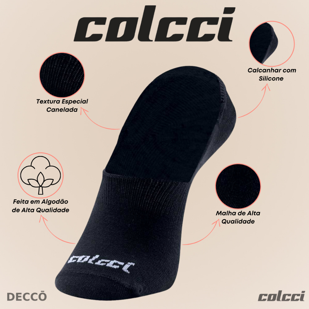 Kit com 2 Pares de Meias Sapatilha Super Invisível Colcci Calcanhar Verdadeiro com Silicone Lisa · foto 2