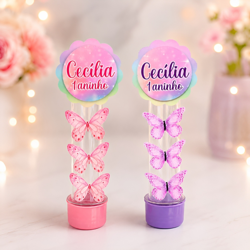 Tubete Personalizado Jardim das Borboletas | Aniversario|Lembrancinha Personalizada|| Festa Infantil