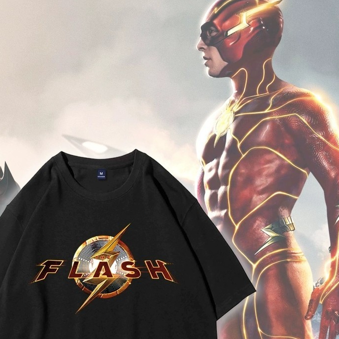 Camiseta 100% Algodão Oversize Estampa O Flash Quadrinhos DC, Camiseta Manga Curta Unissex Casual