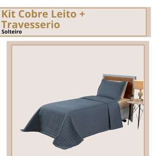 Kit Cobre-Leito Colcha para Cama Solteiro Copacabana 2,60 x 1,90 m Micropercal 300 Fios Matelado