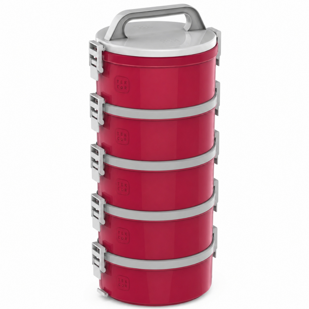 Conjunto Marmita Térmica 5 Un 1,5L Vermelho Tekcor Soprano