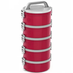 Conjunto Marmita Térmica 5 Un 1,5L Vermelho Tekcor Soprano