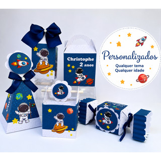 Kit Festa Astronauta + BRINDE / Lembrancinha de Festa /Aniversário/ Caixas Milk Piramide  Caixa Personalizada Astronauat