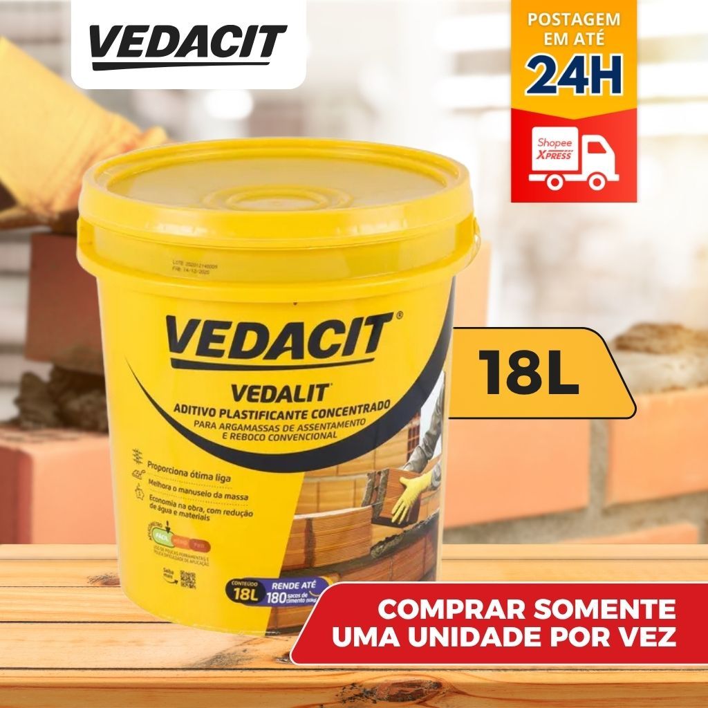 Vedacit Vedalit Otto Para Argamassa Aditivo Plastificante 18L