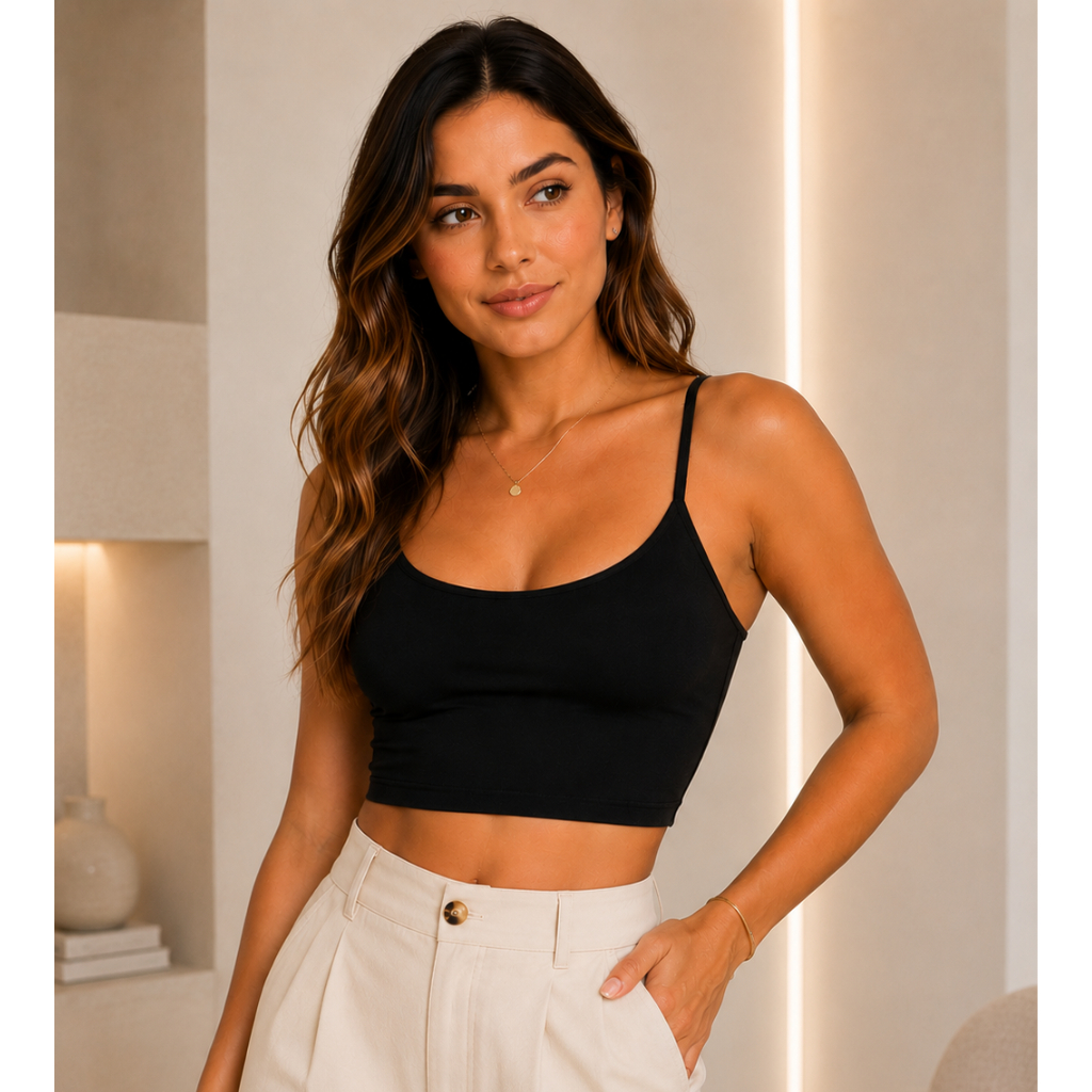 Blusa Cropped Top Feminino Básico Poliamida Segunda Pele Moda Tendência Blogueira