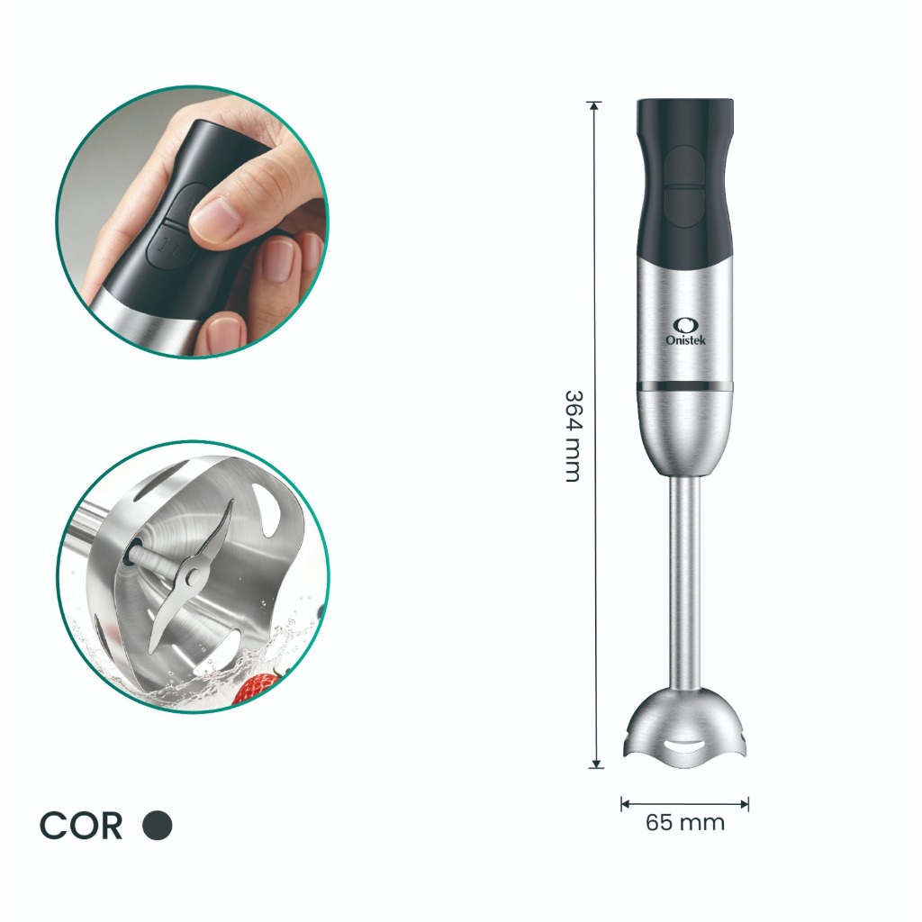 Mixer De Mão Misturador Elétrico De Alimentos Portátil Aço Inox 2 Velocidades 260W