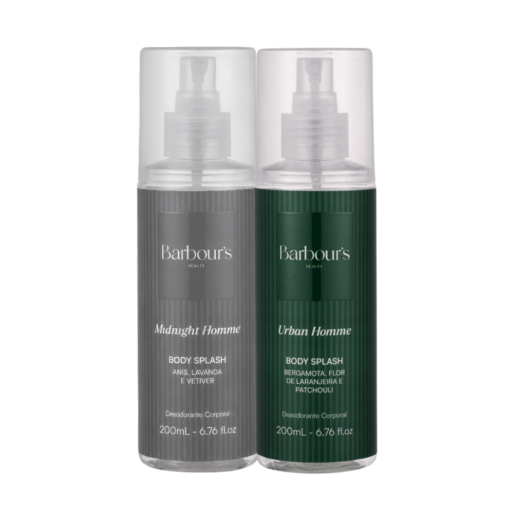 Kit Body Splash Midnight Homme e Urban Homme Barbour's Beauty 200ml