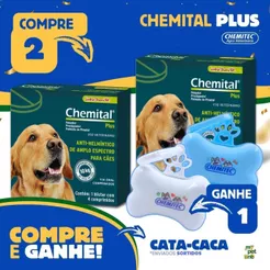 Kit 2 Chemital Plus Chemitec Vermífugo para Cães - 4 Comprimidos