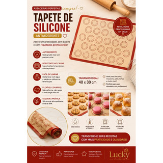 Tapete Silicone Culinário 42x29,5cm Vivian Festas