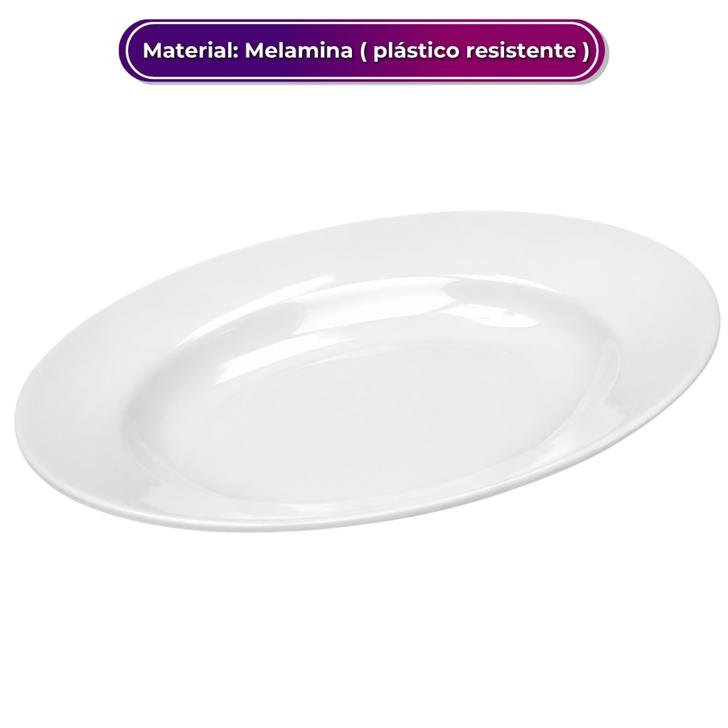Prato Fundo Redondo Branco 25cm Melamina Multiuso Durável para Mesa Posta Design Elegante Bestfer