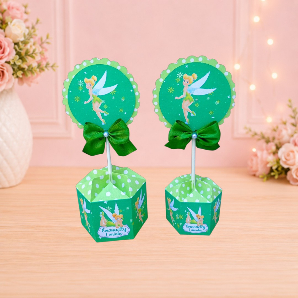 Centro de Mesa Sininho Thinker Bell - kit festa - lembrancinha - aniversario - caixinhas - papelaria personalizada