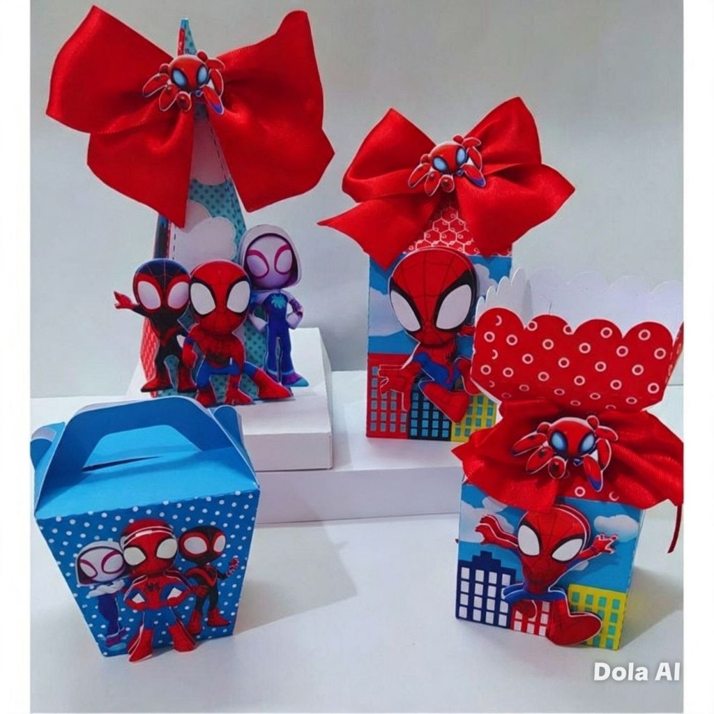PEGUE MONTE KIT CAIXINHAS PERSONALIZADAS HOMEM ARANHA \MIMOS, LEMBRANCINHAS ,CAIXINHAS,INFANTIL,KIT FESTA ,ANIVERSÁRIO.