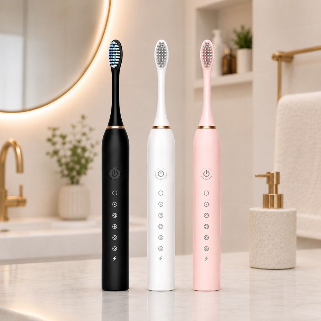 Escova de dentes elétrica recarregável Sonic IPX7 mais (4 CABEÇA)