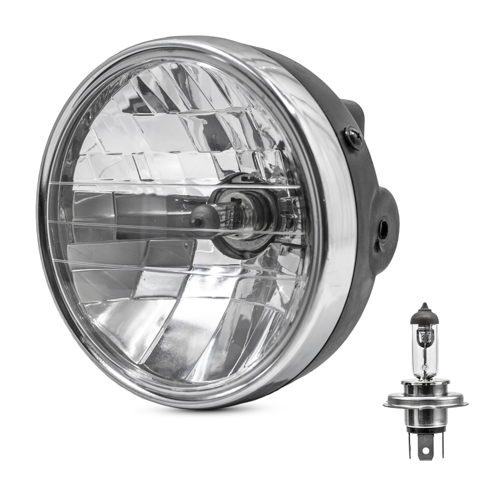 Farol Completo Titan 125 KS ES Fan 125 2000 a 2009 Aro Cromado Com Lâmpada
