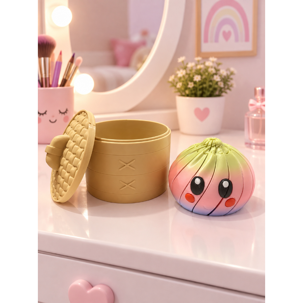 Dumpling Squishy Esfera Viral – Bolinho Baozi Surpresa Antiestresse Sensorial cor Surpresa