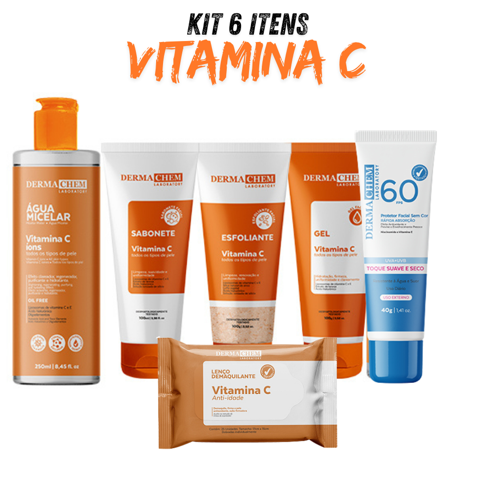 Kit Clareador Facial Vitamina C com Sérum e Sabonete