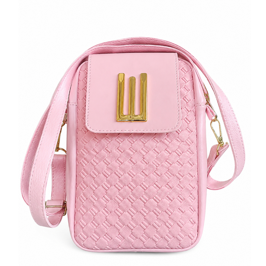 Bolsa Porta Celular Feminina Transversal Pequena Trançada Elegante com Alça Ajustável