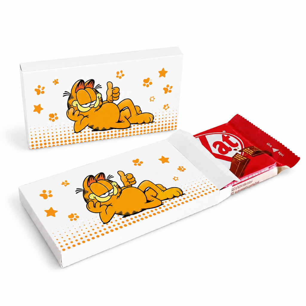 15 Caixas KitKat "Garfield" I Personalizadas para festa infantil l Qualquer tema l Lembrancinha personalizada