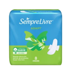Absorvente Externo SEMPRE LIVRE® ADAPT® com Abas Suave 8 unidades