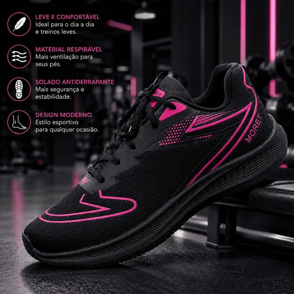 Tênis MORET Com Cadarço Premium Feminino Masculino Ideal Pra Esporte