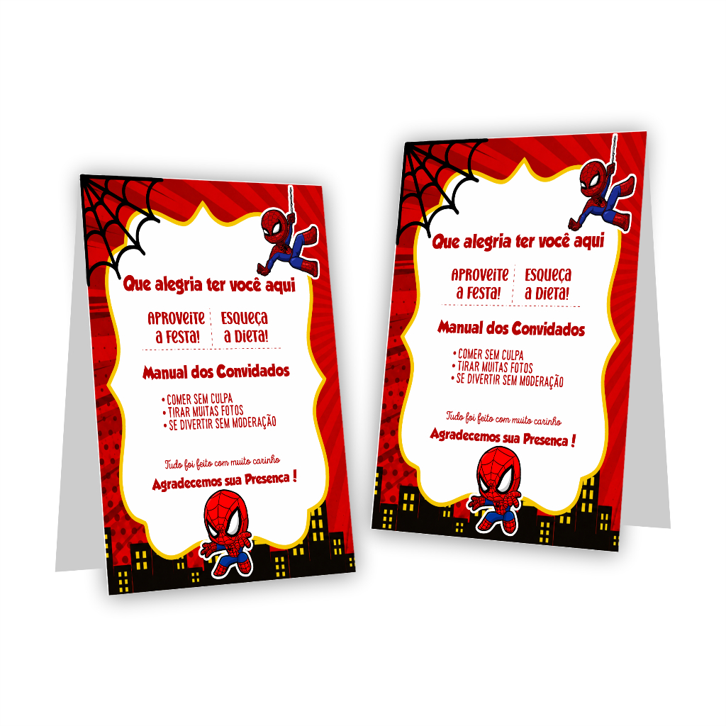 Plaquinhas Homem Aranha Baby Centro de Mesa Festa Aniversário Decoração