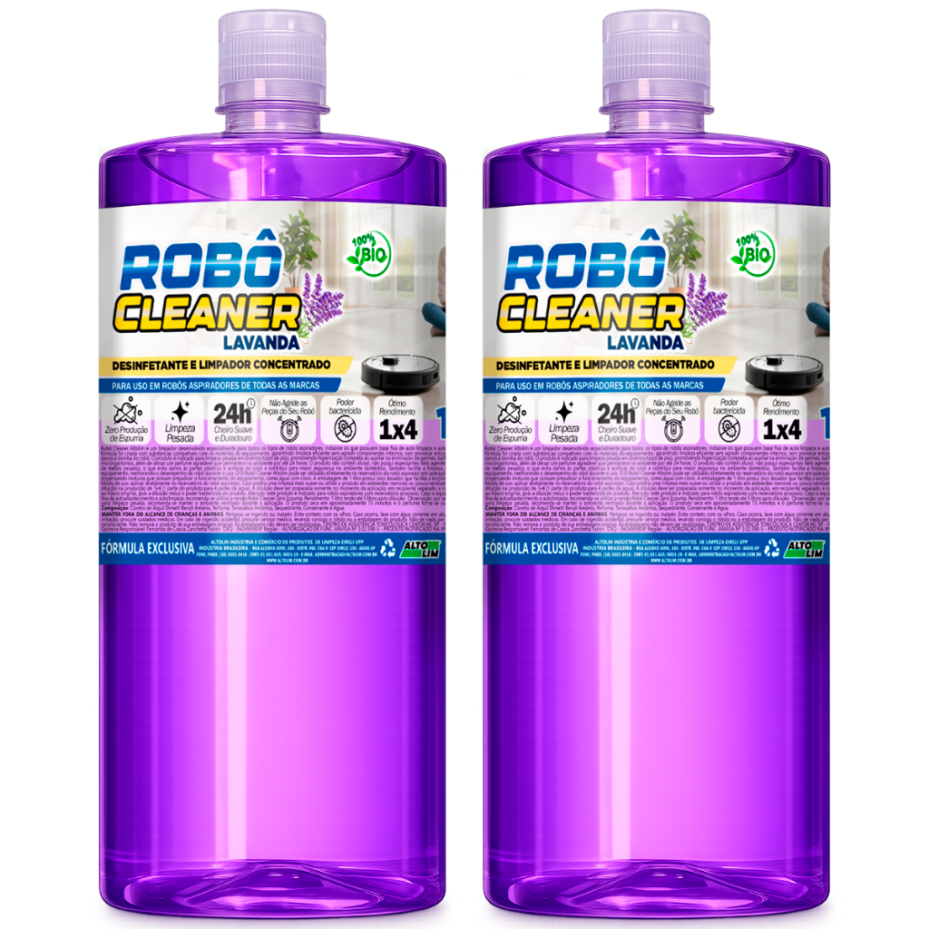 2 Desinfetante Robô Cleaner Zero Espuma 1L Para Robô Aspirador MOP Limpa Piso Produto Para Reservatório Concentrado