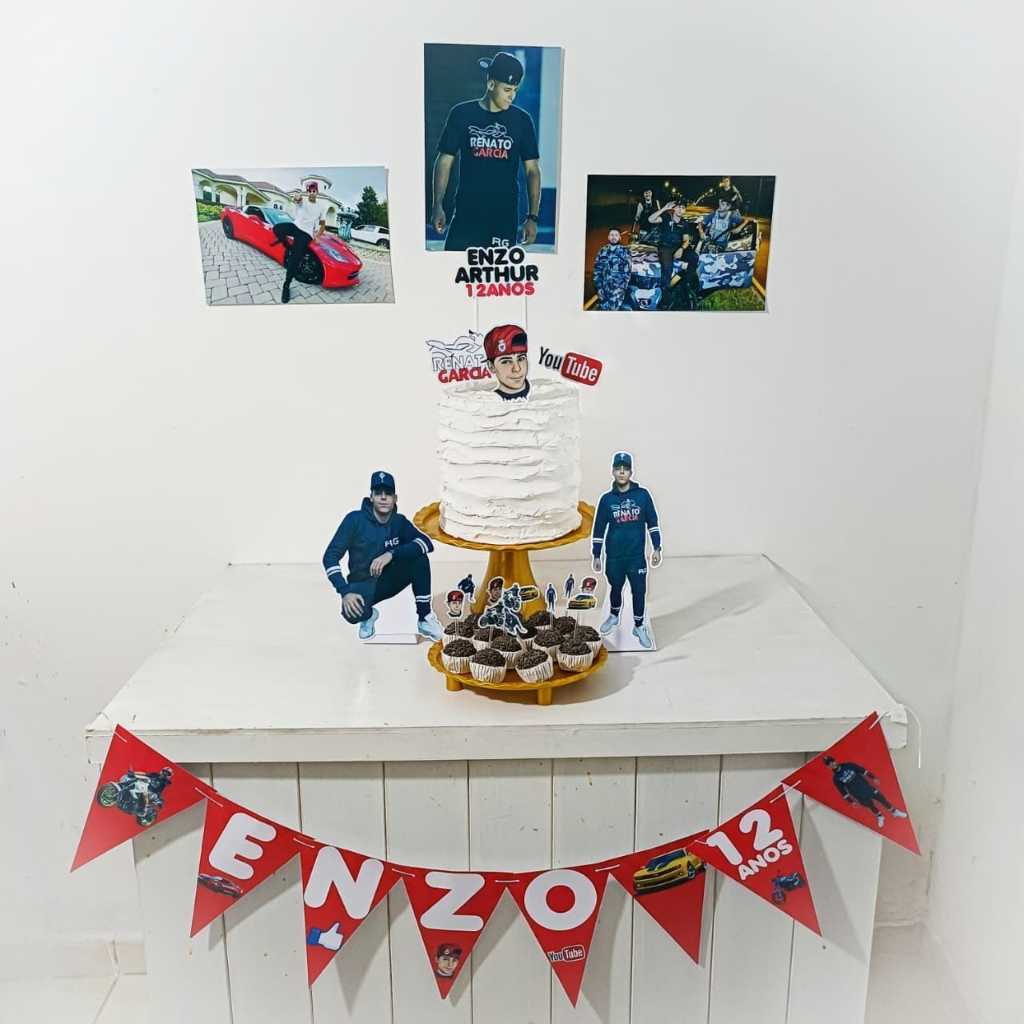 Kit Festa Renato Garcia Personalizado Só Um Bolinho Festa em Casa Aniversário Infantil adulto Mesversário  lembrancinha