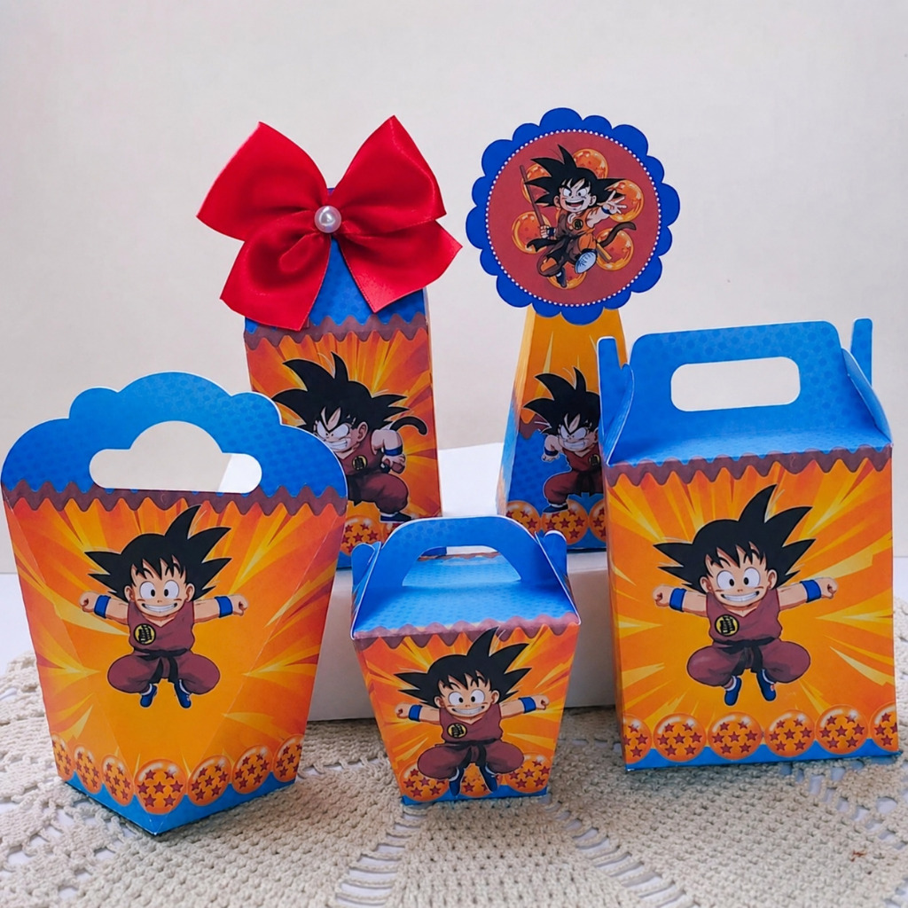 Kit Festa Temas DRAGON BALL Z Caixinha Personalizada Lembrancinha para Festa PEGUE E MONTE
