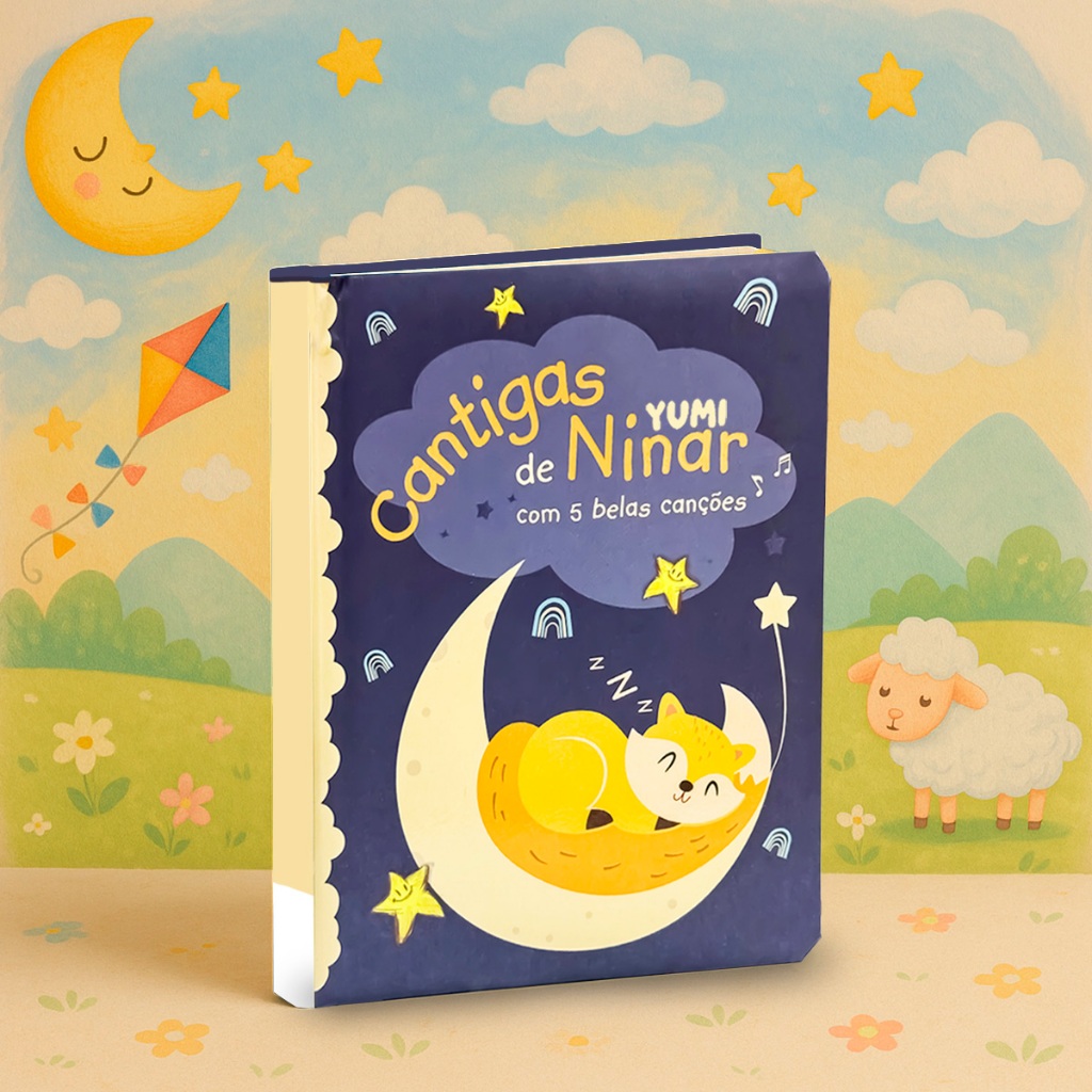 Livro de Bebê Cantigas de Ninar – 5 Belas Canções para a Hora de Dormir Almofadado
