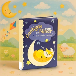 Livro de Bebê Cantigas de Ninar – 5 Belas Canções para a Hora de Dormir Almofadado
