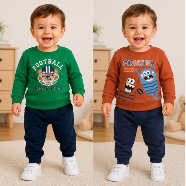 🔥 LIQUIDAÇÃO TOTAL! Conjunto Moletom Infantil Menino Flanelado | Estampas Sortidas (últimas unidades)