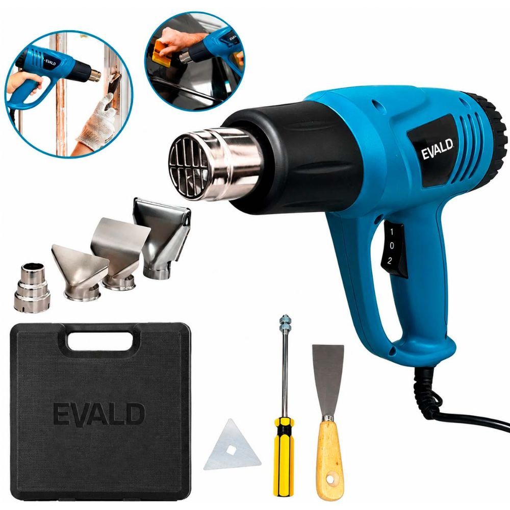 Soprador Térmico 2000w com Maleta e Kit de Acessórios EVST EVALD