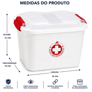 Caixa container para medicamentos - Rainha - capacidades 3,7 Litros e 12 litros