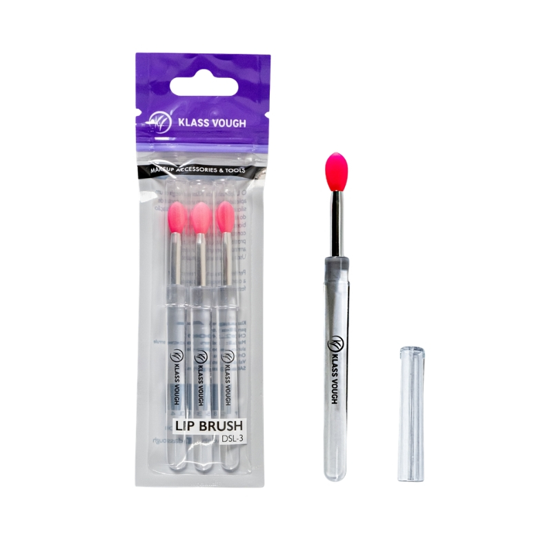 Pincel Labial Boca com Ponta Silicone Lip Brush com 3 Unidades Klass Vough