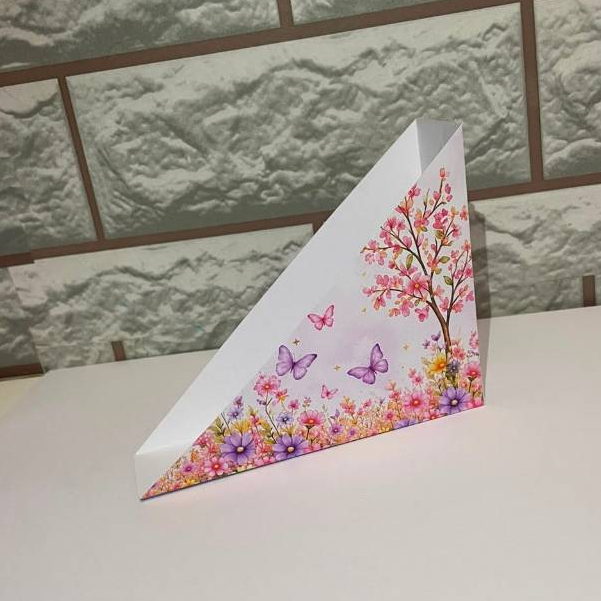 Porta guardanapos Jardim das Borboletas - Luxo Pegue e Monte | Rosa e lilás | Centro de mesa | Personalizados